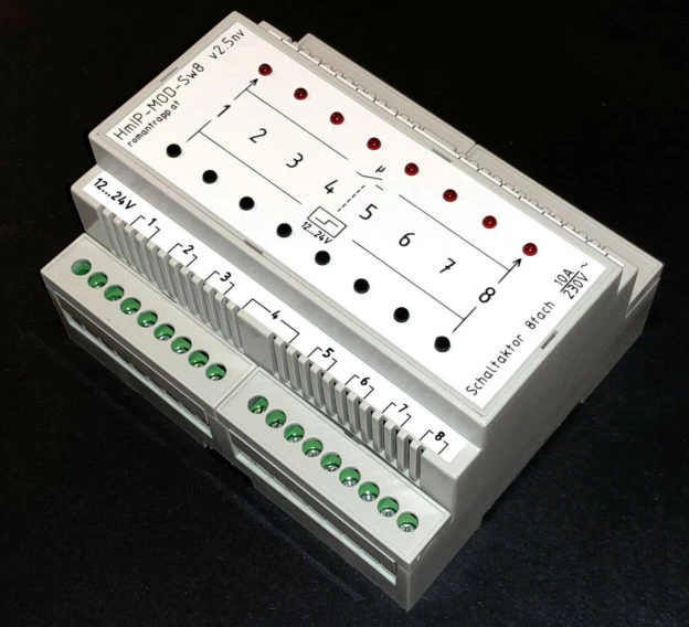 Homematic 8-fach Schaltaktor (12-24V-AC-DC) für Hutschienenmontage mit externen Tastereingängen Homematic IP-Gartenbewaesserung