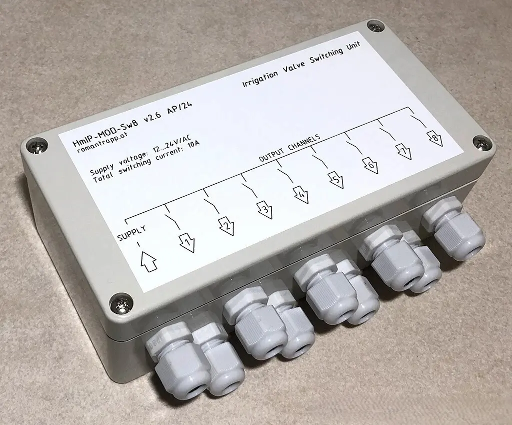 Schaltaktor Homematic 8-fach für 230V im IP65 Gehäuse für Gartenbewässerung